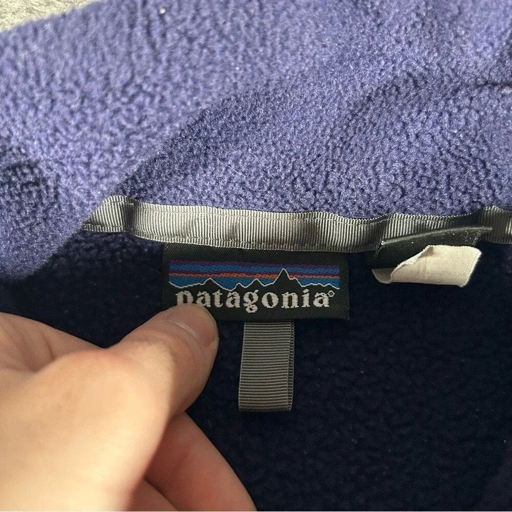 Vintage Patagonia Jacket Mens Medium Purple Synchilla Deep Pile 90s Made In USA